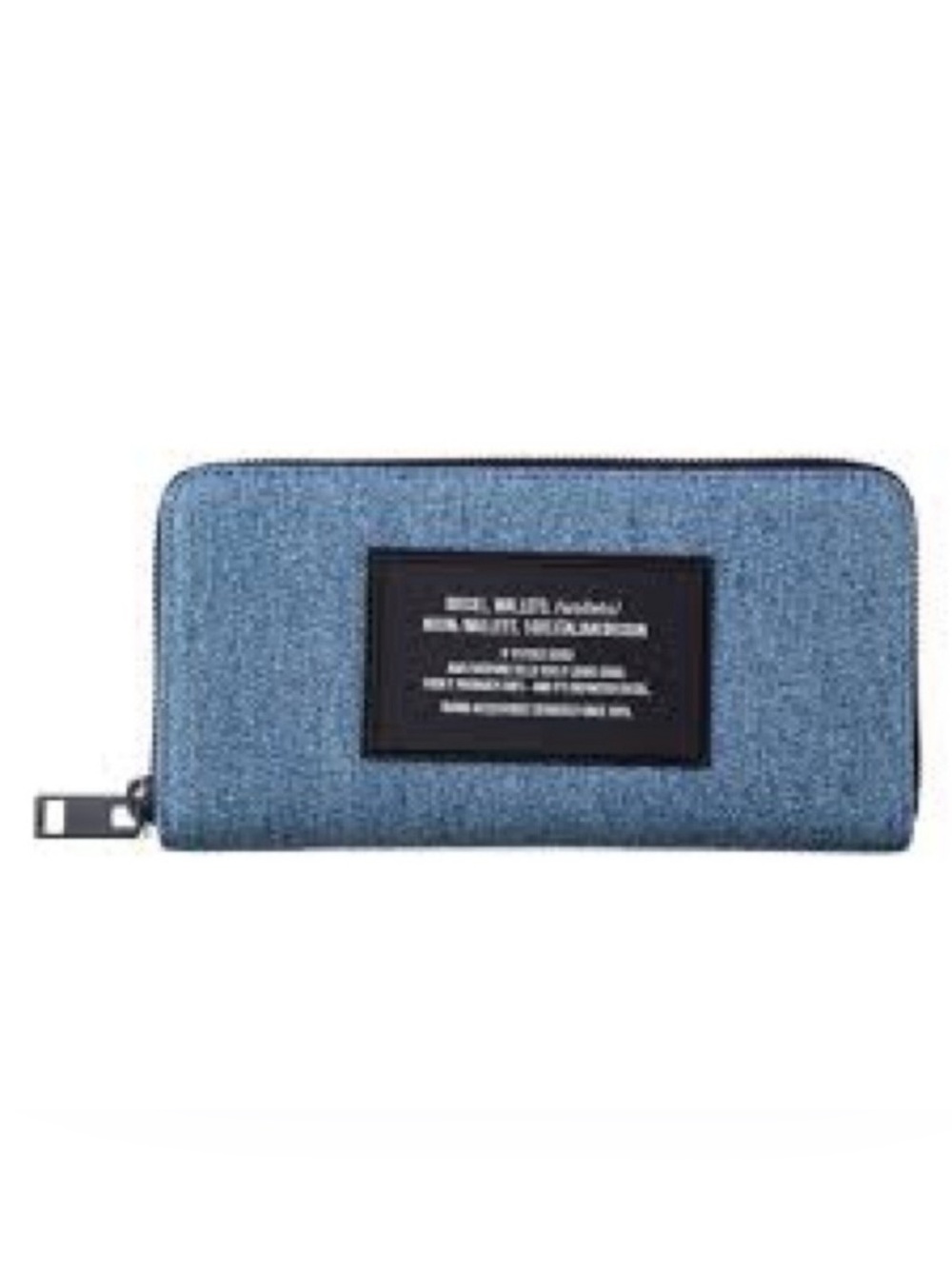 DIESEL Denim & Leather Envelope Zip Wallet/ Clutch Bag Y2K